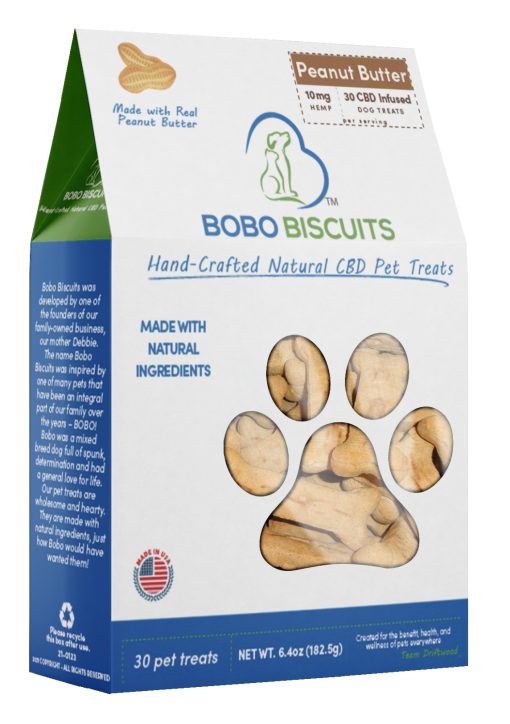 Bobo Biscuits CBD Hemp Pet Treats New Packaging Recyclable Box from Team Driftwood in Vancouver, WA