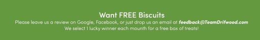 Bobo Biscuits new packaging and best pet treats in recyclable box free pet treats pet treat by Team Driftwood front